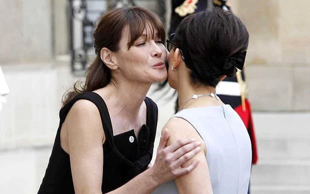 kissing and greeting
